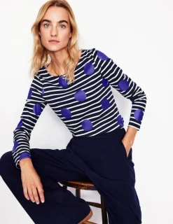 Oberteile | T-shirts & Tops | Boden Ella Breton-Shirt mit langen Ärmeln-Marineblau, Naturweiß, Blaue Punkte Marineblau,Naturweiß,BlauePunkte
