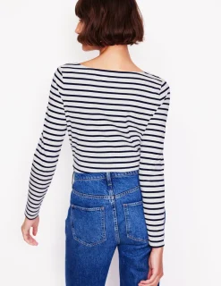 Oberteile | T-shirts & Tops | Boden Ella Breton-Shirt mit langen Ärmeln-Naturweiß, Marineblau, Falalala Naturweiß,Marineblau,Falalala