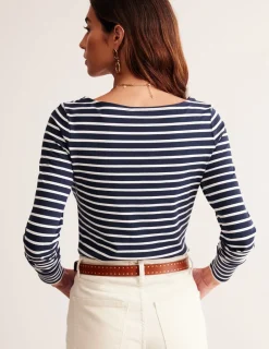 Oberteile | T-shirts & Tops | Boden Ella Breton-Shirt mit langen Ärmeln-Marineblau, Naturweiß Marineblau,Naturweiß