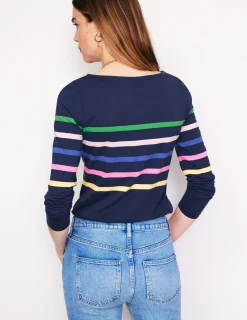 Oberteile | T-shirts & Tops | Boden Ella Breton-Shirt mit langen Ärmeln-Aristocratic Blue Stamp Floral AristocraticBlueStampFloral