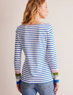 Oberteile | T-shirts & Tops | Boden Ella Breton-Shirt mit langen Ärmeln-Directoire-Blau und Malve Dunst Directoire-BlauundMalveDunst