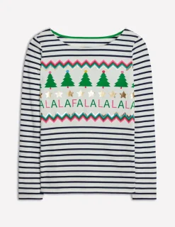 Oberteile | T-shirts & Tops | Boden Ella Breton-Shirt mit langen Ärmeln-Naturweiß, Marineblau, Falalala Naturweiß,Marineblau,Falalala