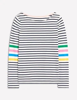 Oberteile | T-shirts & Tops | Boden Ella Breton-Shirt mit langen Ärmeln-Naturweiß Bunt Platzierung auf den Ärmeln NaturweißBuntPlatzierungaufdenÄrmeln