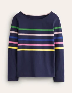 Oberteile | T-shirts & Tops | Boden Ella Breton-Shirt mit langen Ärmeln-Aristocratic Blue Stamp Floral AristocraticBlueStampFloral