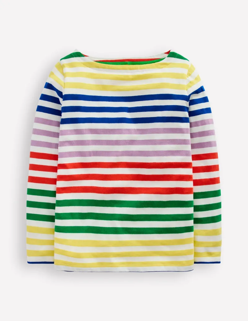Oberteile & T-shirts | Boden Ella Lustiges Breton-Ackerbohnengrün/Pink, Gestreift Ackerbohnengrün/Pink,Gestreift