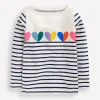 Oberteile & T-shirts | Boden Ella Lustiges Breton-College-Marineblau/Naturweiß Herzen College-Marineblau/NaturweißHerzen