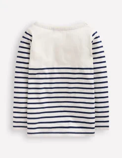 Oberteile & T-shirts | Boden Ella Lustiges Breton-College-Marineblau/Naturweiß Herzen College-Marineblau/NaturweißHerzen