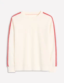 Nachtwäsche & Schlafanzüge | Oberteile | Boden Emi Häkel-Sweatshirt-Ivory and Navy Spot IvoryandNavySpot
