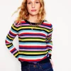 Pullover & Strickjacken | Boden Emilia Baumwollpullover mit Rundhalsausschnitt-Mohnblumenrot, Blau Bunt Mohnblumenrot,BlauBunt