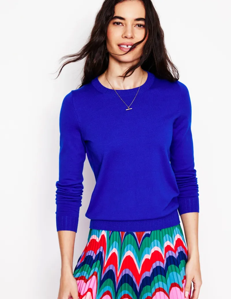 Pullover & Strickjacken | Boden Emilia Baumwollpullover mit Rundhalsausschnitt- Blau