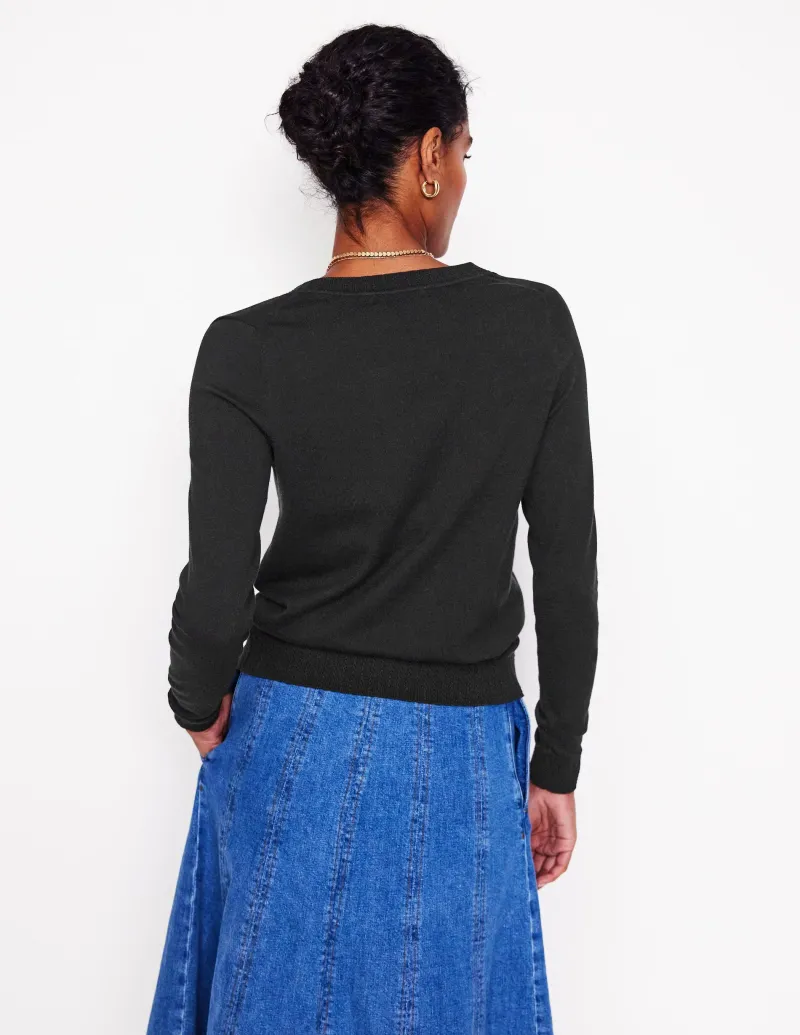 Pullover & Strickjacken | Boden Emilia Baumwollpullover mit V-Ausschnitt- Schwarz