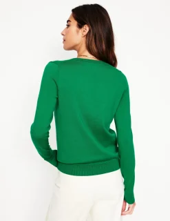 Pullover & Strickjacken | Boden Emilia Baumwollpullover mit V-Ausschnitt- GRÜN
