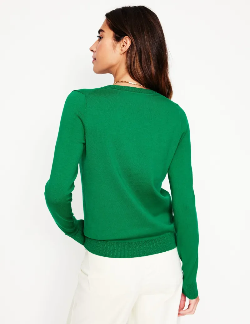 Pullover & Strickjacken | Boden Emilia Baumwollpullover mit V-Ausschnitt- GRÜN