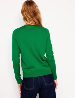 Pullover & Strickjacken | Boden Emilia Baumwollpullover mit Rundhalsausschnitt- GRÜN