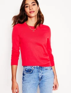 Pullover & Strickjacken | Boden Emilia Baumwollpullover mit Rundhalsausschnitt- Kamelienrosa