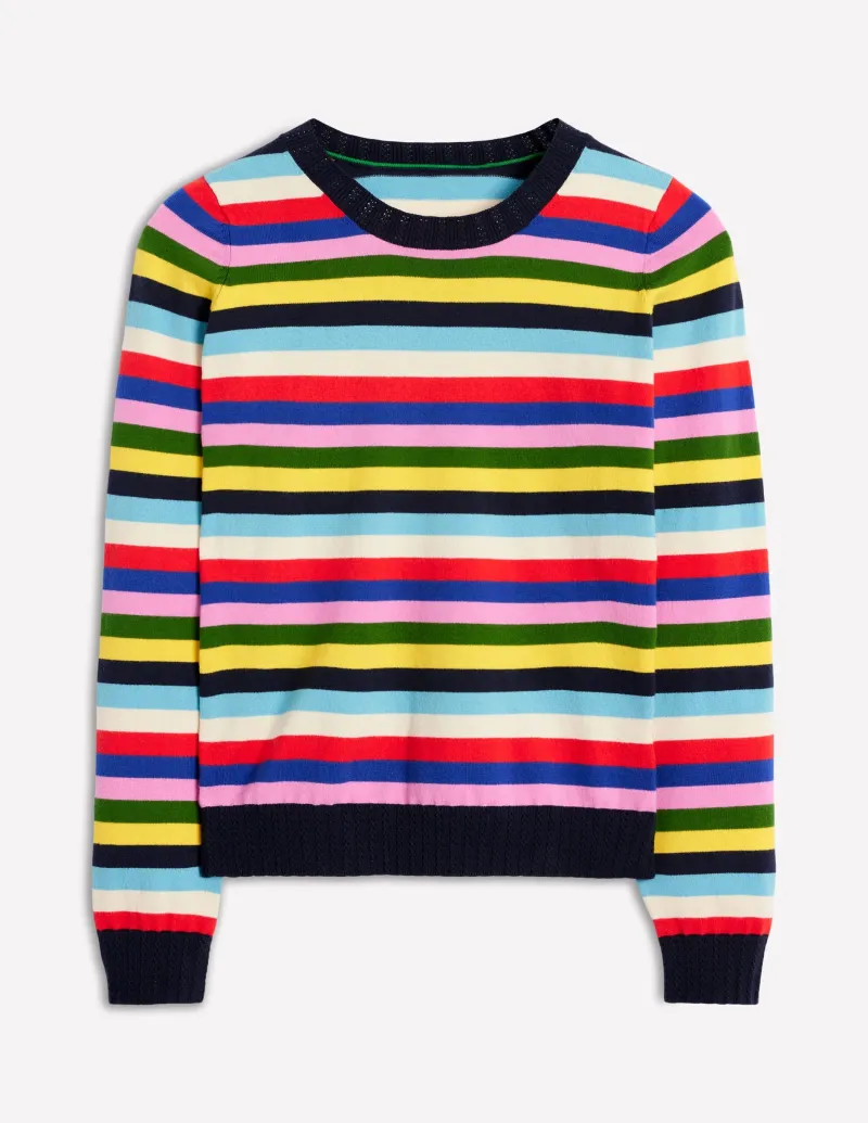 Pullover & Strickjacken | Boden Emilia Baumwollpullover mit Rundhalsausschnitt-Mohnblumenrot, Blau Bunt Mohnblumenrot,BlauBunt