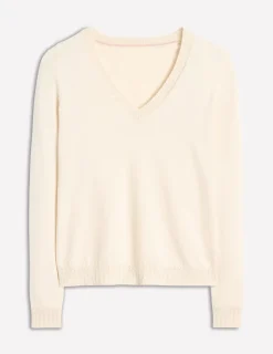 Pullover & Strickjacken | Boden Emilia Baumwollpullover mit V-Ausschnitt-Warmes Naturweiß WarmesNaturweiß