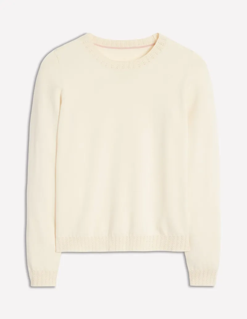 Pullover & Strickjacken | Boden Emilia Baumwollpullover mit Rundhalsausschnitt-Warmes Naturweiß WarmesNaturweiß