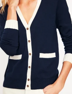 Pullover & Strickjacken | Boden Emilia Baumwollstrickjacke mit V-Ausschnitt-Aqua Marine Marl AquaMarineMarl