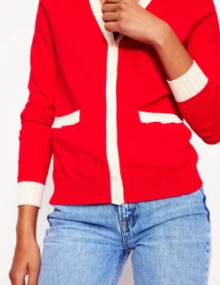 Pullover & Strickjacken | Boden Emilia Baumwollstrickjacke mit V-Ausschnitt-Anemone Honeycomb Spot AnemoneHoneycombSpot