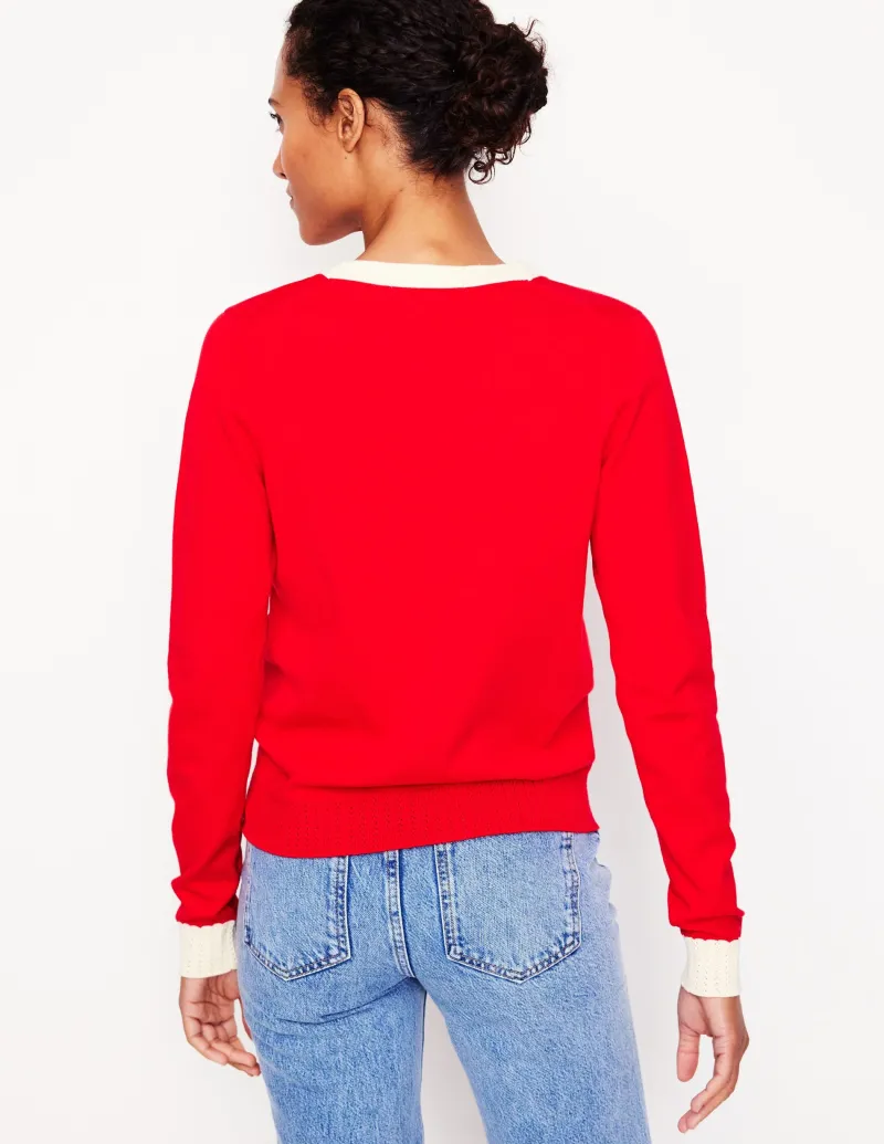 Pullover & Strickjacken | Boden Emilia Baumwollstrickjacke mit V-Ausschnitt-Anemone Honeycomb Spot AnemoneHoneycombSpot