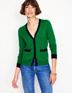Pullover & Strickjacken | Boden Emilia Baumwollstrickjacke mit V-Ausschnitt-Sattes Smaragdgrün SattesSmaragdgrün
