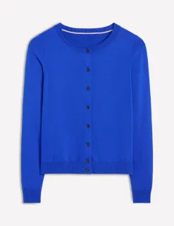 Pullover & Strickjacken | Boden Emilia Baumwollstrickjacke mit Rundhalsausschnitt-Leuchtendes Blau LeuchtendesBlau