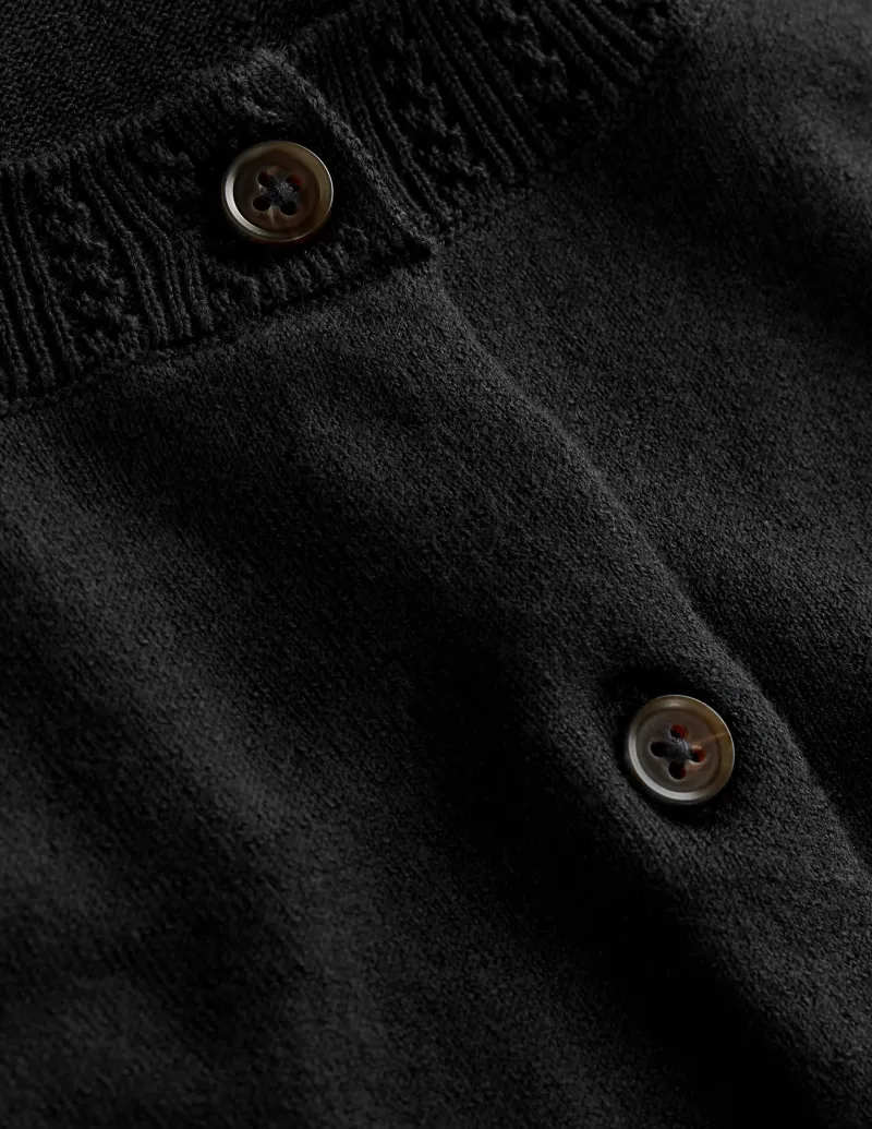 Pullover & Strickjacken | Boden Emilia Baumwollstrickjacke mit Rundhalsausschnitt- Schwarz