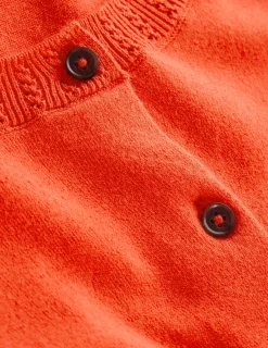 Pullover & Strickjacken | Boden Emilia Baumwollstrickjacke mit Rundhalsausschnitt- Mandarinenorange