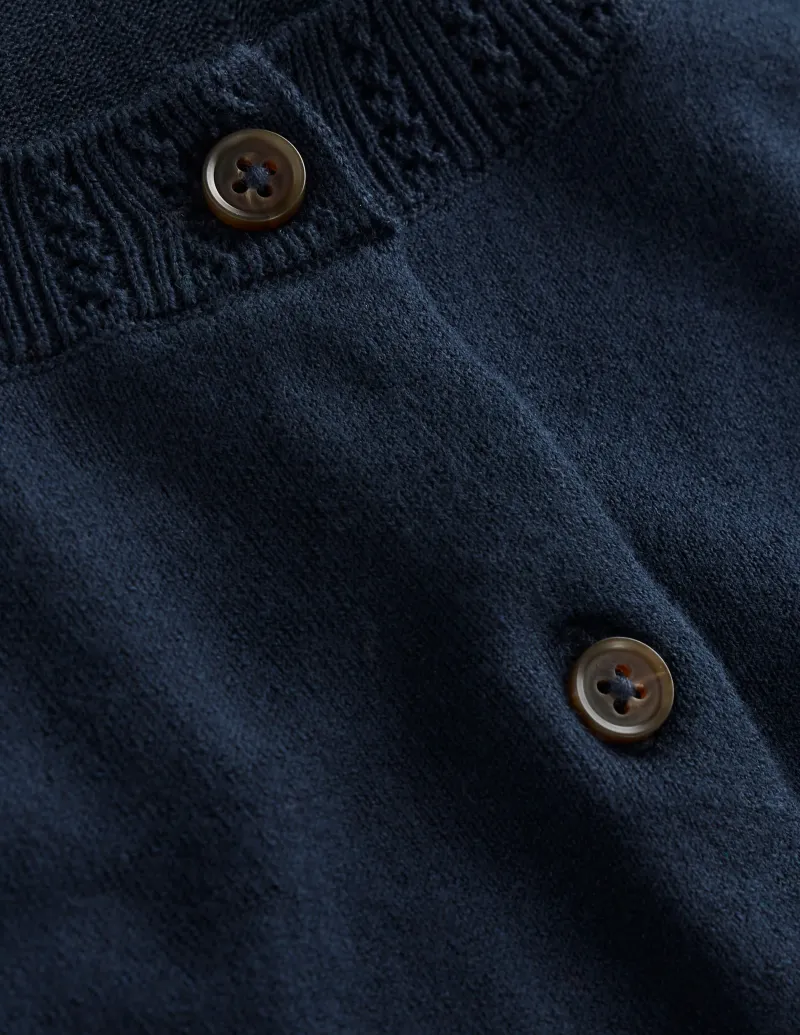 Pullover & Strickjacken | Boden Emilia Baumwollstrickjacke mit Rundhalsausschnitt- Marineblaue