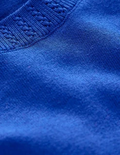 Nachtwäsche & Schlafanzüge | Pullover & Strickjacken | Boden Emilia Baumwoll-T-Shirt mit Rundhalsausschnitt-Leuchtendes Blau LeuchtendesBlau
