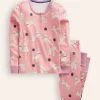 Nachtwäsche | Boden Eng anliegender Henley-Schlafanzug-Rosa Dalmatiner RosaDalmatiner