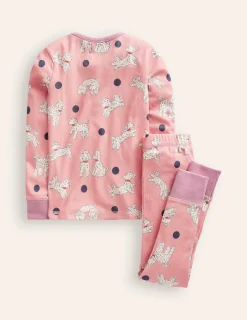 Nachtwäsche | Boden Eng anliegender Henley-Schlafanzug-Rosa Dalmatiner RosaDalmatiner