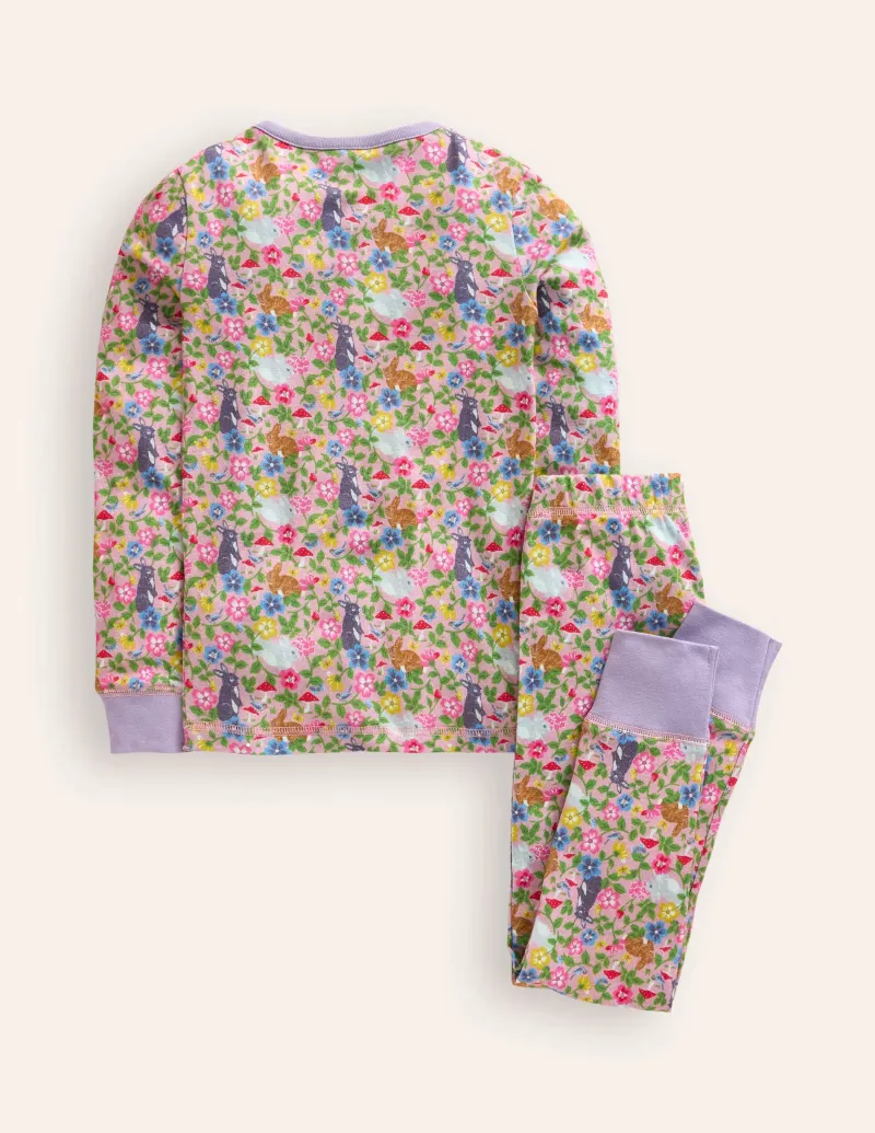 Nachtwäsche | Boden Eng anliegender Henley-Schlafanzug-Vintage-Rosa Hase Feld Vintage-RosaHaseFeld