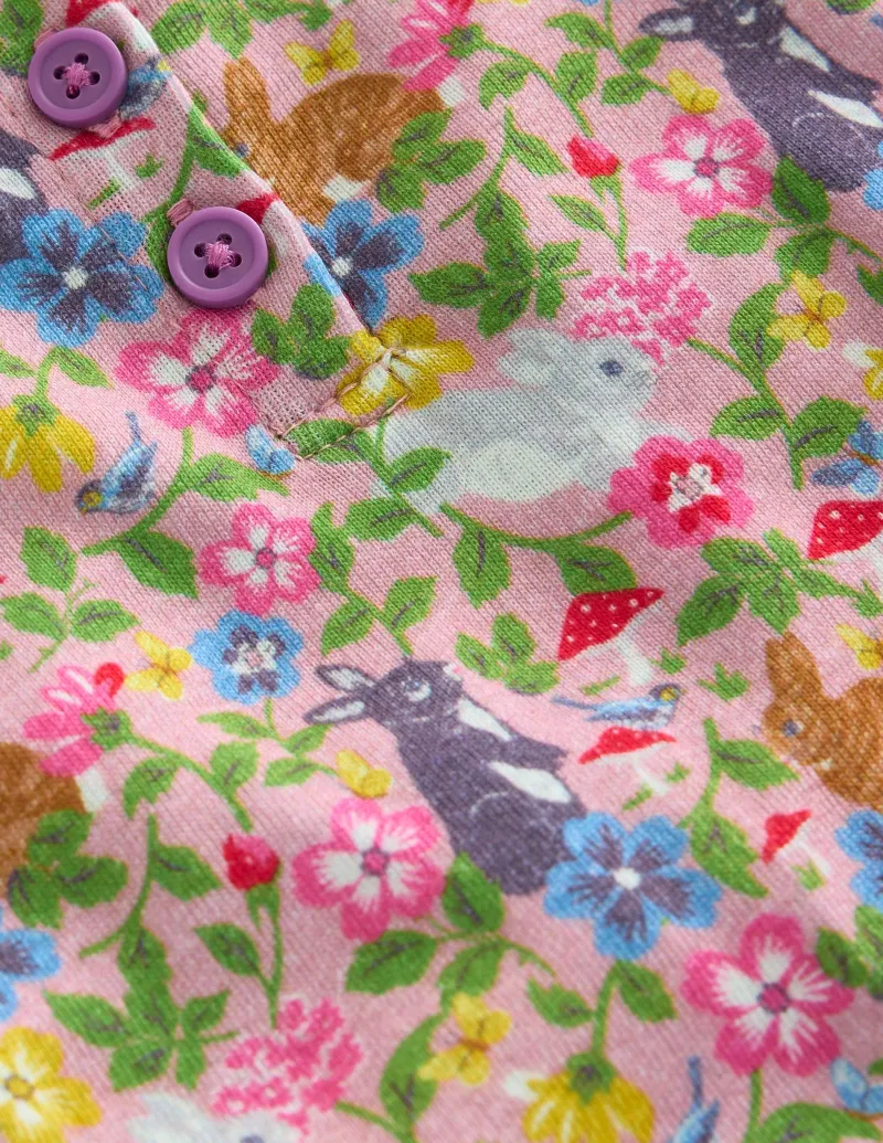 Nachtwäsche | Boden Eng anliegender Henley-Schlafanzug-Vintage-Rosa Hase Feld Vintage-RosaHaseFeld