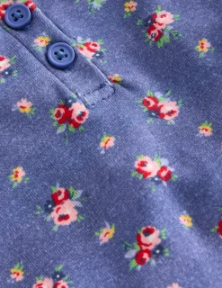 Nachtwäsche | Boden Eng anliegender Henley-Schlafanzug-Blauhäher Bouquet BlauhäherBouquet