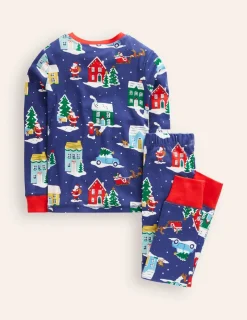 Nachtwäsche & Schlafanzüge | Boden Eng anliegender, langer Schlafanzug- Weihnachtshäuser