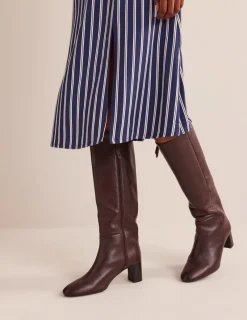 Stiefel | Absatzschuhe | Boden Erica Kniehohe Lederstiefel-Schokobraunes Leder SchokobraunesLeder