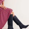 Stiefel | Absatzschuhe | Boden Erica Kniehohe Lederstiefel-Marineblau Veloursleder MarineblauVeloursleder