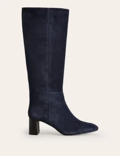 Stiefel | Absatzschuhe | Boden Erica Kniehohe Lederstiefel-Marineblau Veloursleder MarineblauVeloursleder