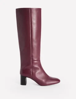 Stiefel | Absatzschuhe | Boden Erica Kniehohe Lederstiefel-Oxblood Leder OxbloodLeder