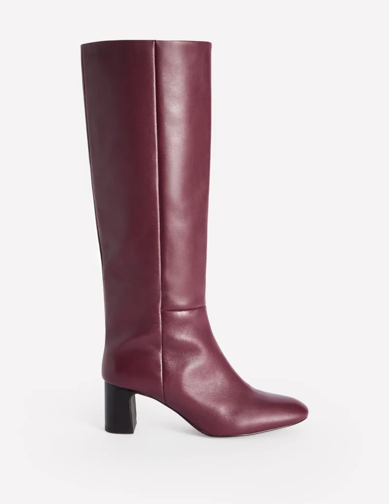 Stiefel | Absatzschuhe | Boden Erica Kniehohe Lederstiefel-Oxblood Leder OxbloodLeder