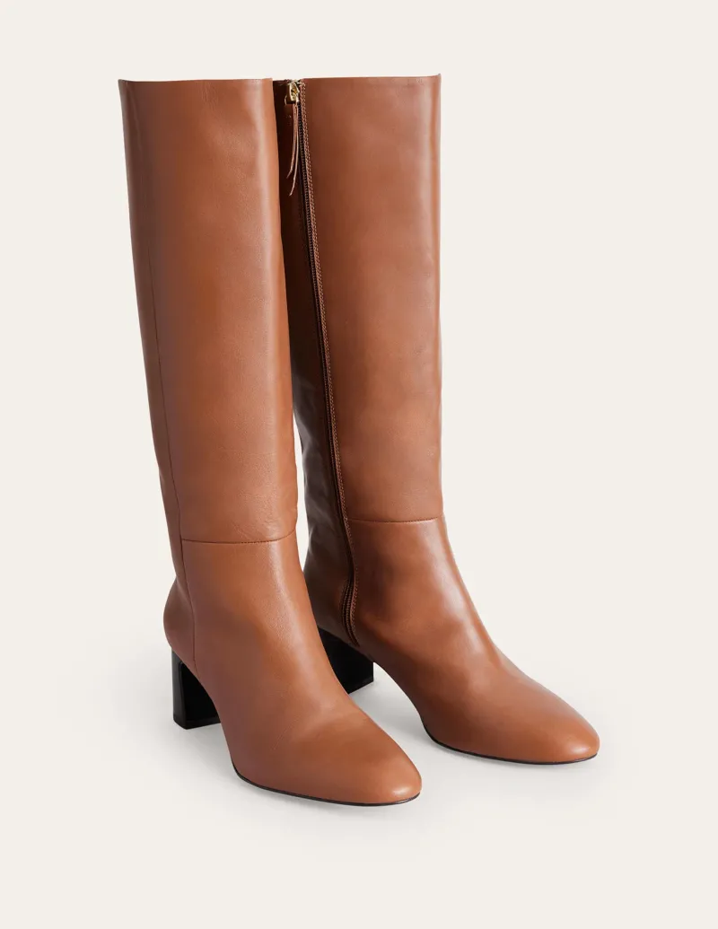 Absatzschuhe | Stiefel | Boden Erica Kniehohe Lederstiefel-Hellbraun Leder HellbraunLeder