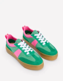 Flache Schuhe | Nachtwäsche & Schlafanzüge | Boden Erin Plateau-Tennisschuhe-Sattes Smaragdgrün/Festivalrosa SattesSmaragdgrün/Festivalrosa