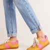 Nachtwäsche & Schlafanzüge | Flache Schuhe | Boden Erin Retro-Tennisschuhe- Gelb/Rosa