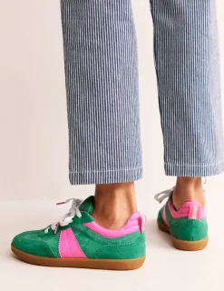 Nachtwäsche & Schlafanzüge | Flache Schuhe | Boden Erin Retro-Tennisschuhe-Grün Blockfarben GrünBlockfarben
