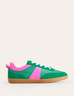 Nachtwäsche & Schlafanzüge | Flache Schuhe | Boden Erin Retro-Tennisschuhe-Grün Blockfarben GrünBlockfarben