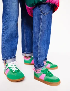 Nachtwäsche & Schlafanzüge | Flache Schuhe | Boden Erin Retro-Tennisschuhe-Grün Blockfarben GrünBlockfarben