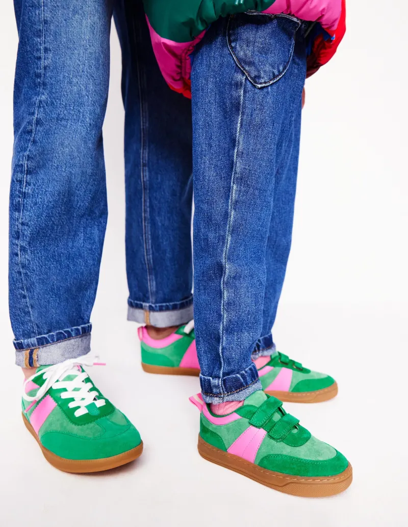 Nachtwäsche & Schlafanzüge | Flache Schuhe | Boden Erin Retro-Tennisschuhe-Grün Blockfarben GrünBlockfarben