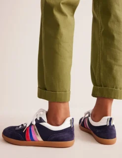Nachtwäsche & Schlafanzüge | Flache Schuhe | Boden Erin Retro-Tennisschuhe- Marineblau/Regenbogen